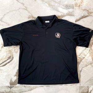Columbia PFG vented dry fit Florida State University Black polo. Mens XL